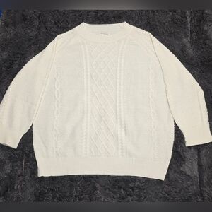 MOSHU- Women's Cream Cable Knit Sweater.SIZE 2XL